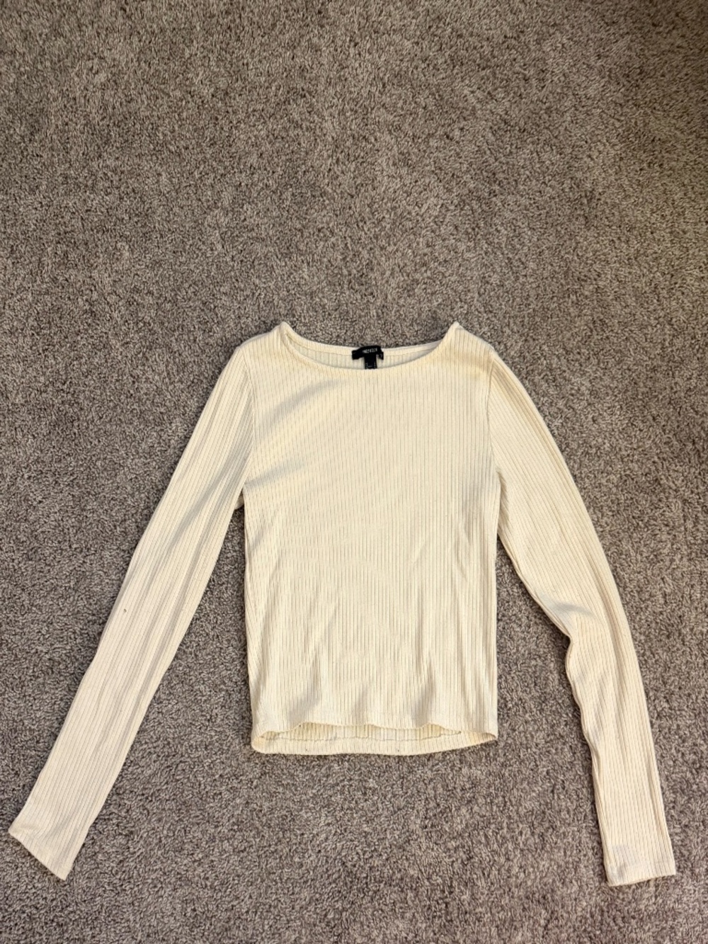 White Cropped Long-Sleeve Shirt